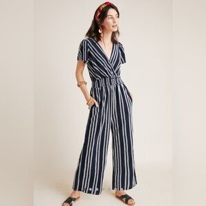 Dolan Navy Canovas Striped Jumpsuit from Anthropologie